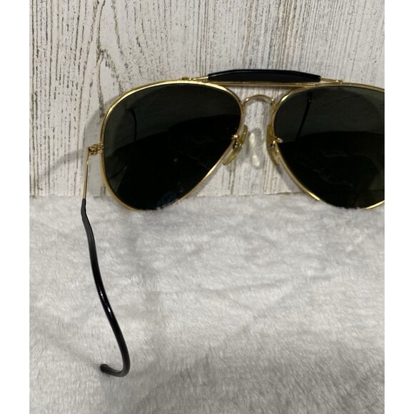 Vintage Ray Ban B&L Diamond Hard Aviator Shooter Sunglasses Gold Frames 62mm - Picture 8 of 14